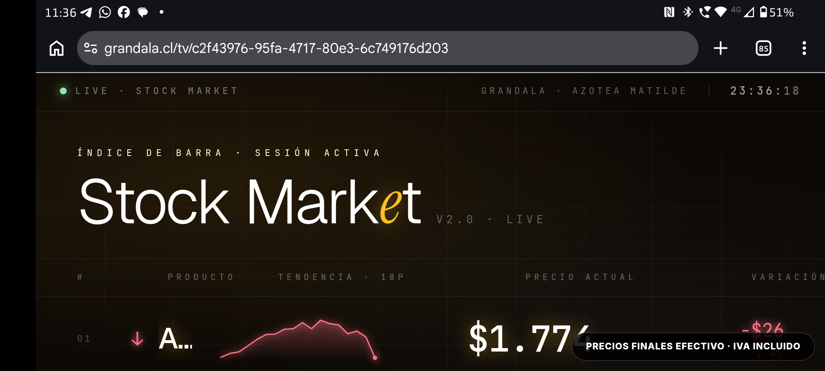 spo7 TV · Stock Market de barra